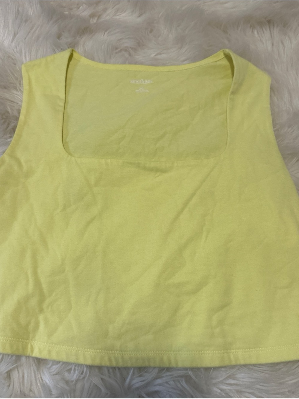 wild fable Lemon Yellow Square Neck Tank Top